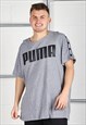 Vintage Puma T-Shirt in Grey Short Sleeve Sports Tee XXL