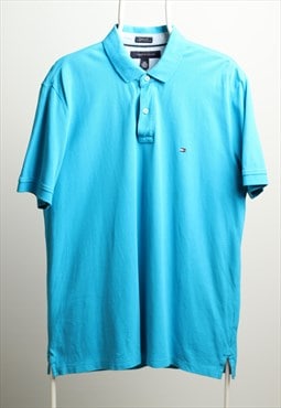 Vintage Tommy Hilfiger Logo Polo Shirt Blue Size L