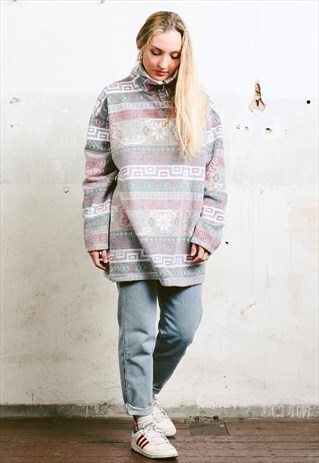 VINTAGE 80S SOUTHWESTERN FLEECE SWEATER