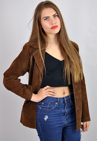 VINTAGE 90S BROWN SUEDE JACKET