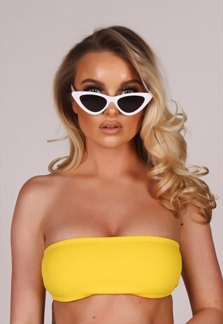 CAT EYE SUNNIES WHITE