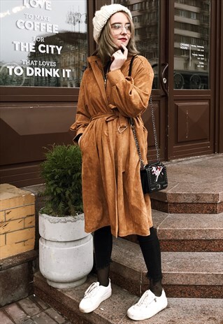 FAUX SUEDE MIDI JACKET