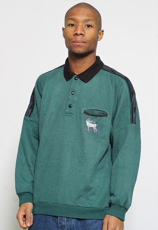 VINTAGE 1/4 BUTTON SWEATSHIRT