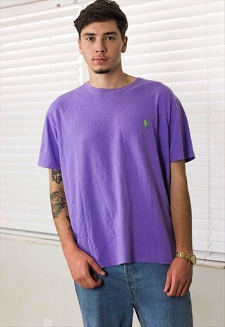 VINTAGE POLO RALPH LAUREN T-SHIRT LOGO 90S L 6.5