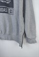 VINTAGE ADIDAS SWEATSHIRT WITH ZIP ON SIDE IN GREY L