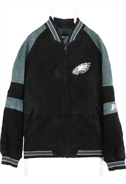 NFL 90's Eagles NFL Suede Zip Up Bomber Jacket XXLarge (2XL)