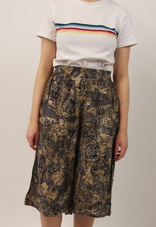 VINTAGE 90S PATTERNED COULOTTE PANTS