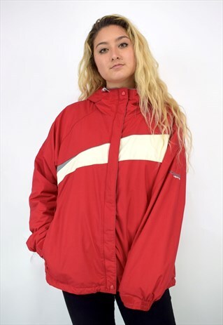 VINTAGE 90'S COLUMBIA RED CREAM & GREY COAT
