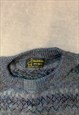 VINTAGE KNITTED JUMPER PATTERNED ALPACA WOOL SWEATER