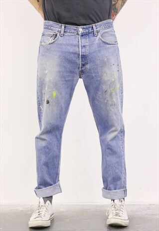 VINTAGE BLUE LEVI'S PAINT 501 JEANS