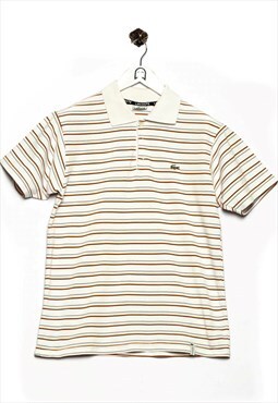 Vintage Lacoste 90s Polo Shirt Striped Look White/Striped