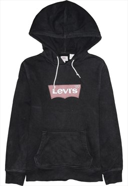 Vintage 90's Levi's Hoodie Spellout Pullover Black Small