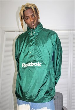 Vintage 90's Green Embroidered Spell Out Reebok Jacket