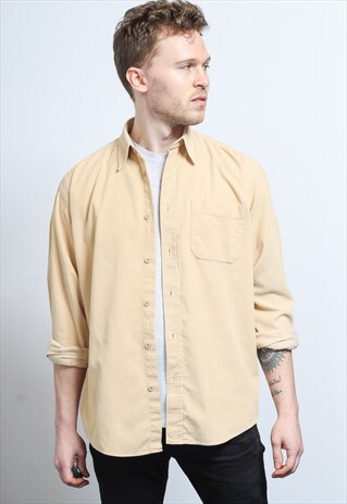 VINTAGE CORDUROY CORD SHIRT BEIGE