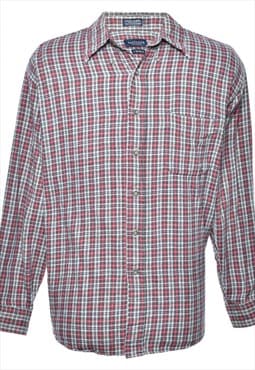 Van Heusen Red & Grey Checked Shirt - L
