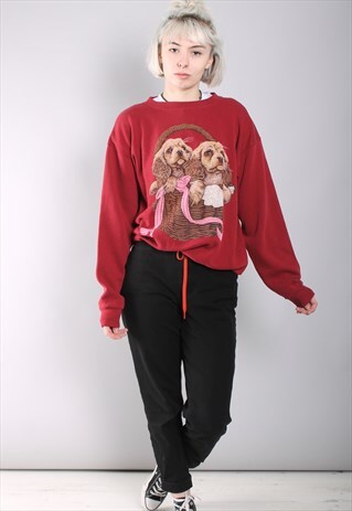 VINTAGE DOG PRINT USA SWEATSHIRT