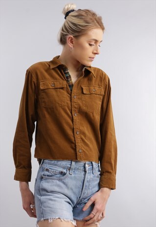 VINTAGE REWORKED CROPPED CORD SHIRT Z1097