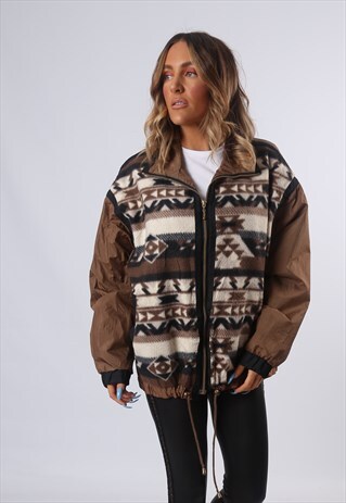 SHELL BOMBER JACKET PRINT OVERSIZED PATTERNED UK 16 (BF2A)