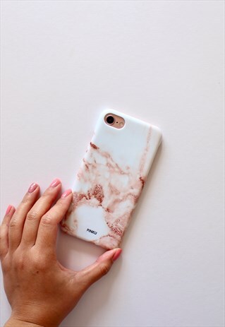 ROSE GOLD MARBLE EFFECT PHONE CASE