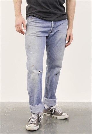 VINTAGE BLUE LEVI'S 501 PAINT JEANS