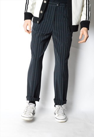 VINTAGE 90S UNISEX BLACK STRIPED PANTS