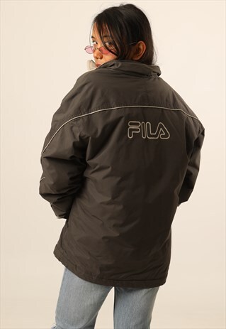 VINTAGE FILA EMBROIDERED LOGO PADDED JACKET