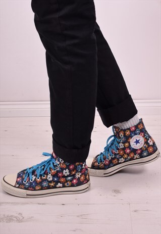 CONVERSE MENS VINTAGE TRAINERS SIZE 7 1/2 MULTI FLORAL 90S