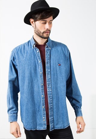 VINTAGE TOMMY HILFIGER DENIM SHIRT / S4913