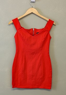 Vintage Topshop Zip Up Top Red Fitted Summer Wear