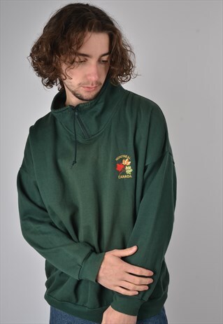 VINTAGE MONTREAL CANADA 1/4 ZIP TOURIST SWEATSHIRT