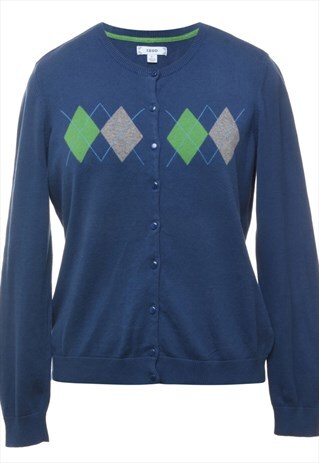 VINTAGE IZOD ARGYLE JUMPER - L