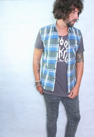 VINTAGE FLANNEL SLEEVELESS SHIRT