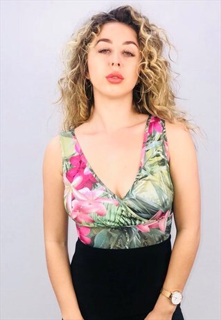 VINTAGE 90S TROPICAL PRINT CAMI