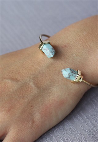 TURQUOISE STONE OPEN BRACELET