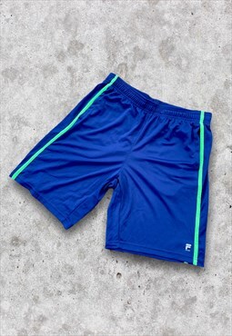 Vintage Fila Shorts Sports Blue Striped Large