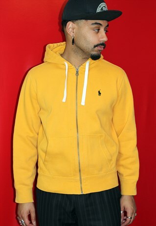 RALPH LAUREN YELLOW ZIP UP HOODIE