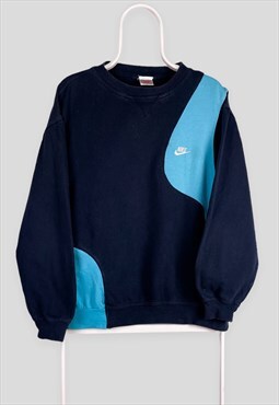 Vintage Reworked Nike Sweatshirt Blue Medium