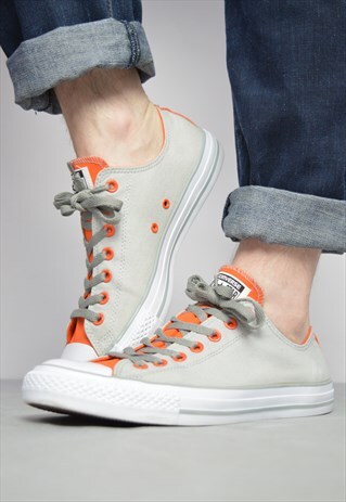 VINTAGE 90S CONVERSE GREY & ORANGE OX SHOES GRUNGE PREPPY