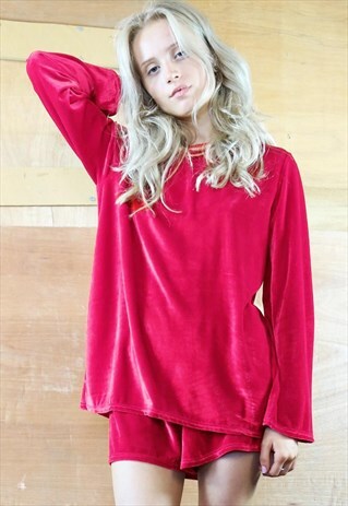 PERFECT PINK VELVET SHORTS & JUMPER CO-ORDINATES