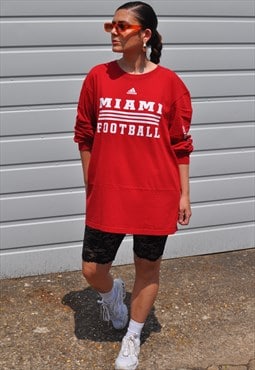 Vintage Y2K adidas Miami Football logo sleeve tshirt dress