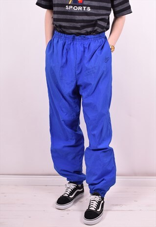 NIKE MENS VINTAGE TRACKSUIT TROUSERS W38 L29 BLUE 90'S
