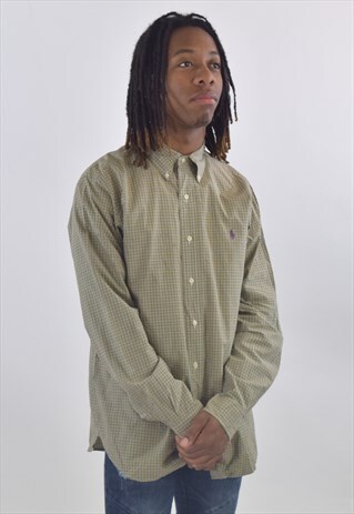 VINTAGE 90S GREEN CHECKERED RALPH LAUREN CLASSIC SHIRT
