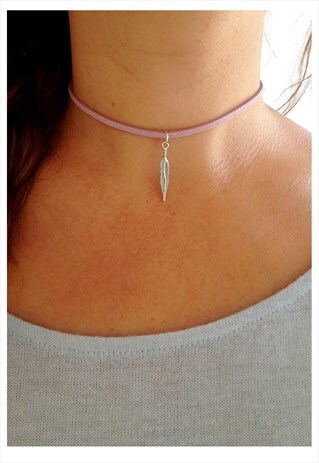 LILAC FEATHER CHOKER