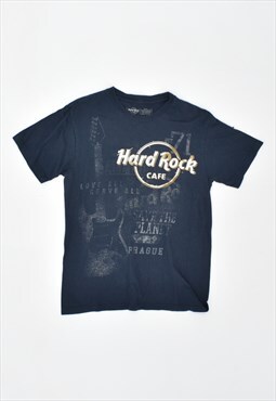 Vintage 90's Hard Rock Cafe Prague T-Shirt Top Loose Fit Blu