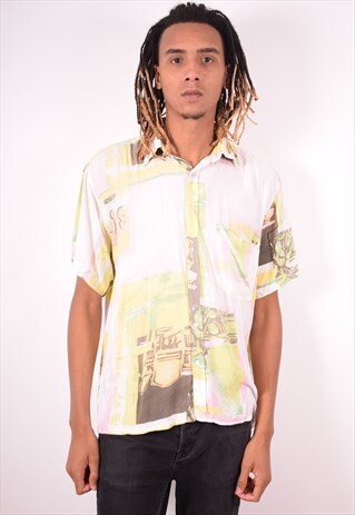 MENS VINTAGE SHIRT LARGE MULTI 90S