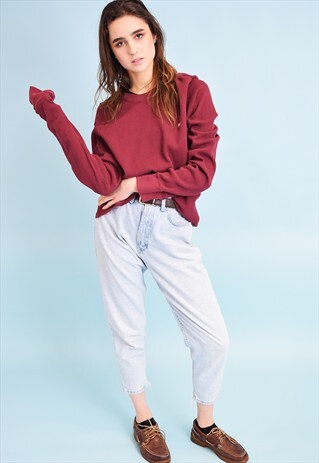 90'S RETRO MAROON POLO TOP JUMPER