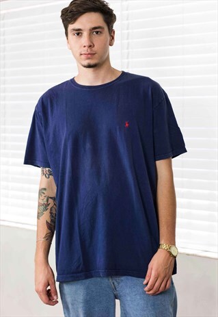 VINTAGE RALPH LAUREN T-SHIRT LOGO 90S L 7.5