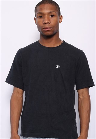 VINTAGE CHAMPION CHEST LOGO T-SHIRT BLACK