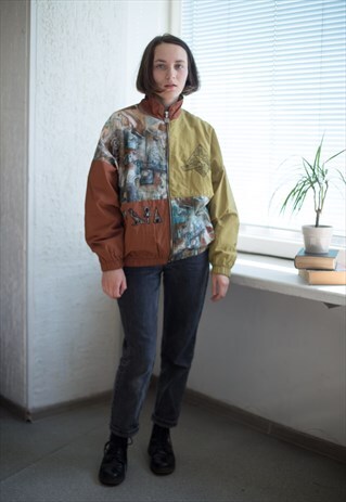 VINTAGE 70'S MULTI COLOUR BOMBER JACKET