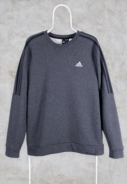 Vintage Adidas Grey Sweatshirt Striped Medium